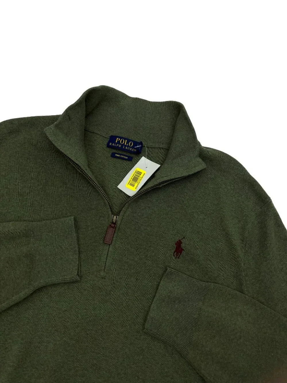 Polo Ralph Lauren NEW NWT quarter-zip Lightweight Green Sweater Shirt Mens S